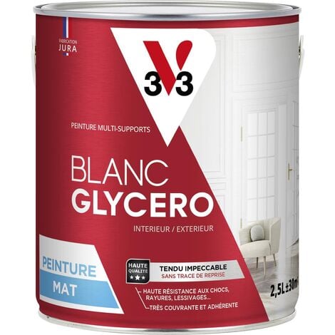 Peinture intérieur/extérieur Glycéro monocouche V33 Blanc Mat 2,5L