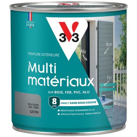 Peinture extérieure Multi-matériaux V33 Gris galet RAL 7045 Satin 0,5L