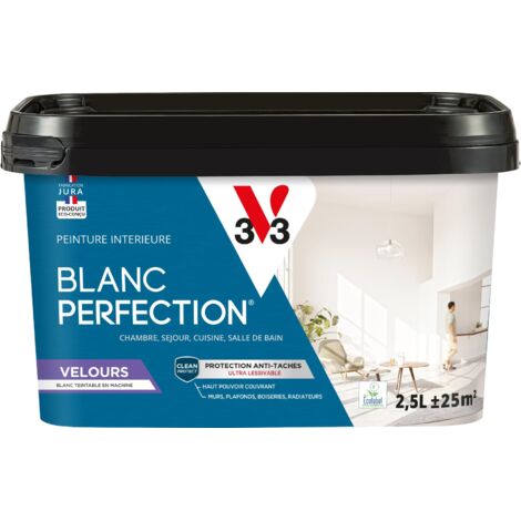 V33 – Peinture intérieure blanche velours 2,5L – Ultra couvrante – Technologie Clean Protect® anti-taches – A+ qualité air intérieur (1/5)