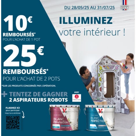 Peinture intérieure Blanc Rénovation® V33 Blanc satin 10L