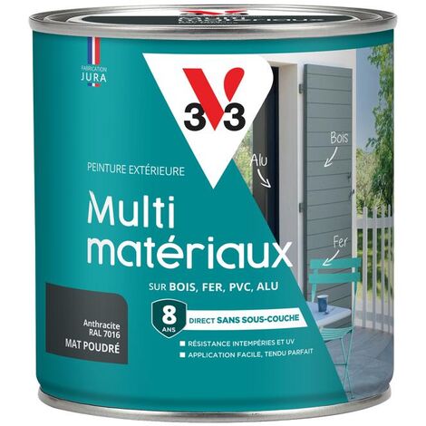 Peinture extérieure Multi-matériaux V33 Anthracite RAL 7016 Mat poudré 0,5L