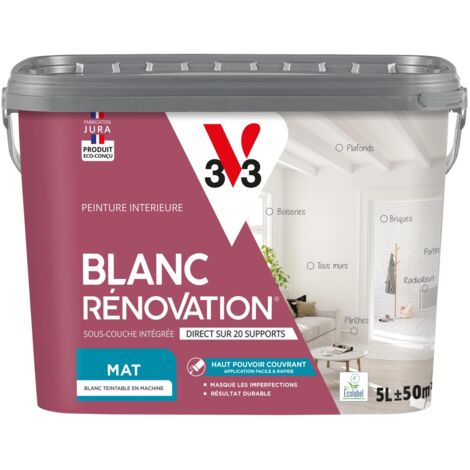 Peinture intérieure Blanc Rénovation® V33 Blanc Mat 5L