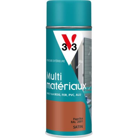 Peinture extérieure Multi-matériaux V33 Paprika RAL 2001 Satin 400ml