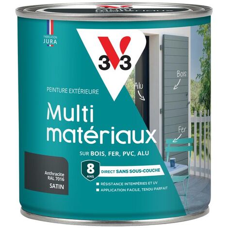 Peinture extérieure Multi-matériaux V33 Anthracite RAL 7016 Satin 0,5L