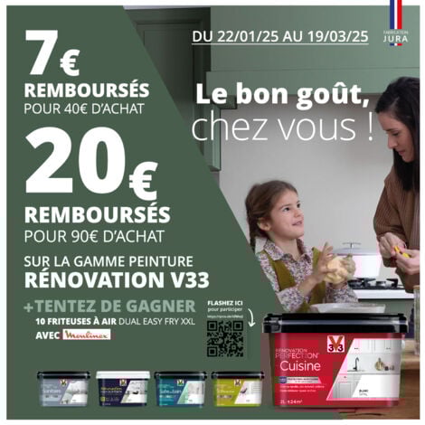 Peinture cuisine Rénovation perfection® V33 Vert d'agave satin 2L
