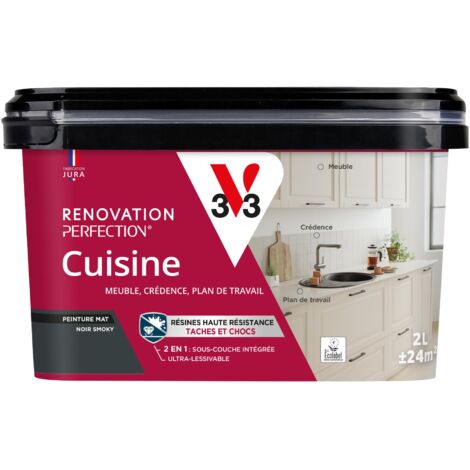 Peinture cuisine Rénovation perfection® V33 Noir smoky mat 2L
