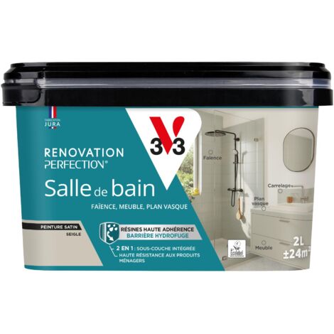 Peinture salle de bain Rénovation perfection® V33 Seigle satin 2L