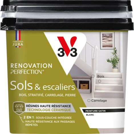 Peinture sols & escaliers Rénovation perfection® V33 Blanc satin 0,75L