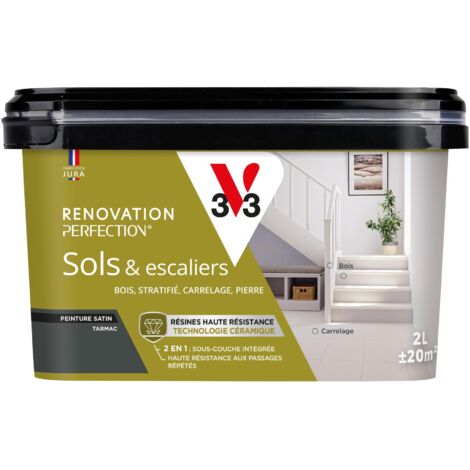 Peinture sols & escaliers Rénovation perfection® V33 Tarmac satin 2L