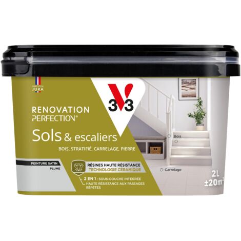 Peinture sols & escaliers Rénovation perfection® V33 Plume satin 2L
