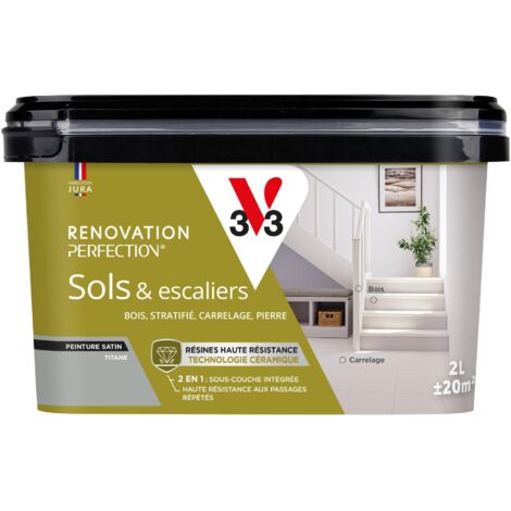 Peinture sols & escaliers Rénovation perfection® V33 Titane satin 2L