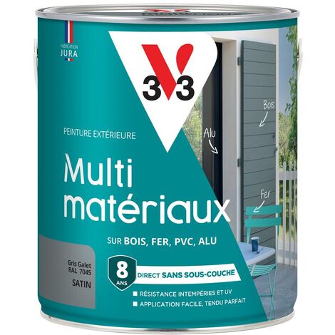 Peinture extérieure Multi-matériaux V33 Gris galet satin 2,5L