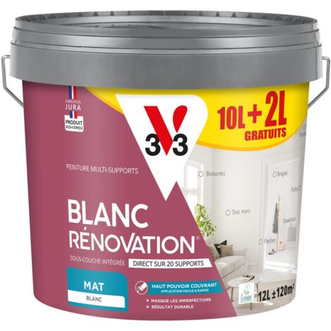 Peinture intérieure Blanc Rénovation® V33 Blanc Mat 12L