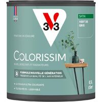 Peinture murale intérieure Colorissim® V33 Vert de gris Satin 0,5L