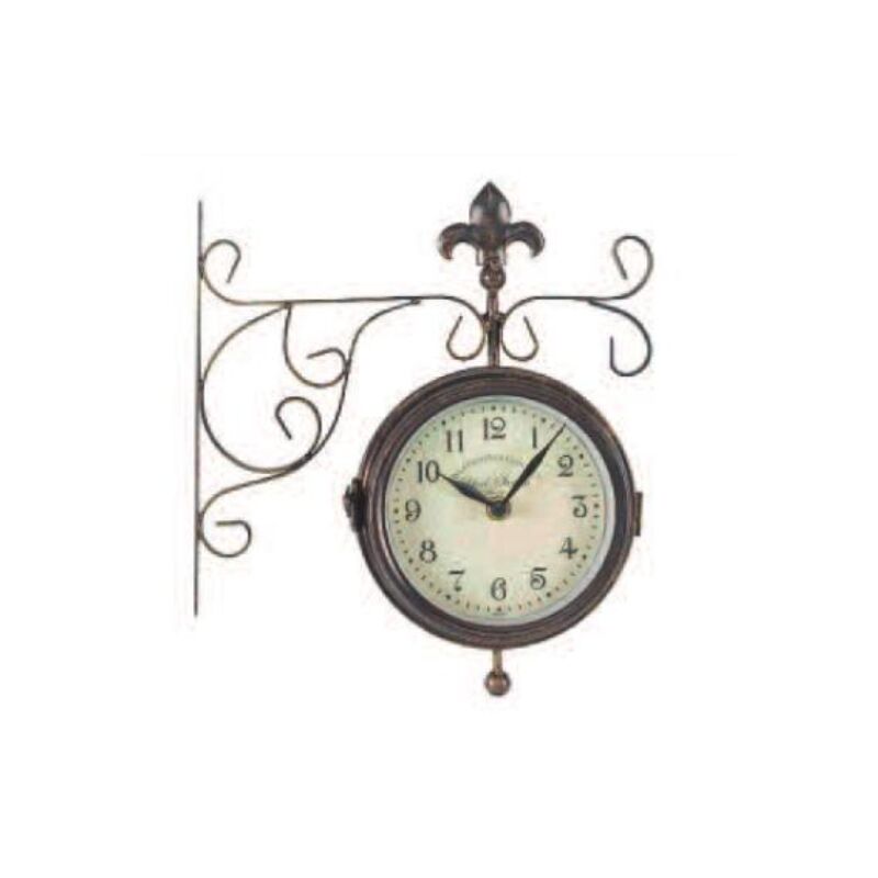 Reloj de doble cara decorativo York Station con term�metro