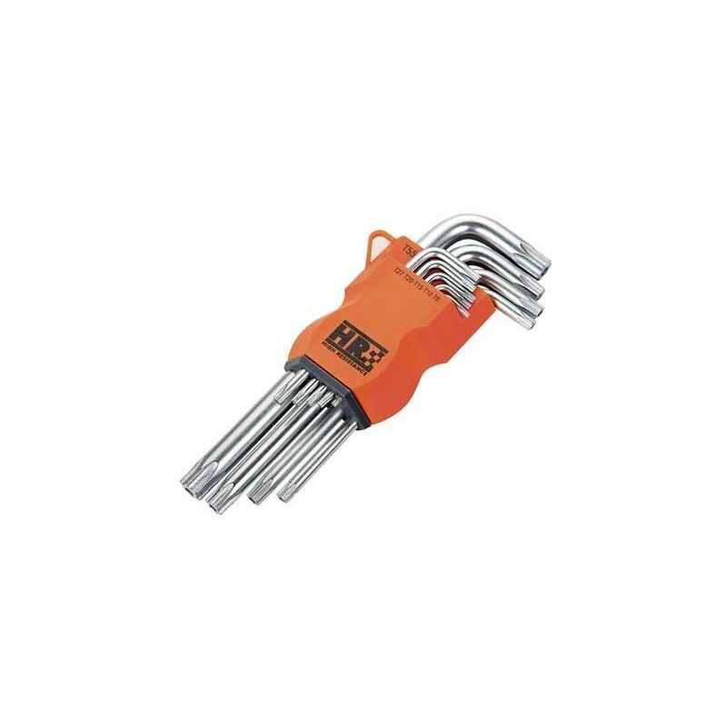 Llave Torx Inviolable Larga Juego 9 Piezas Hr T9 A T55