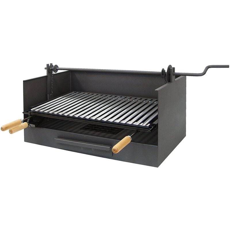 Barbacoa De Carb�n y le�a imex zorro parrilla inoxidable elevador 50x40x32cm 71517 50 40 33