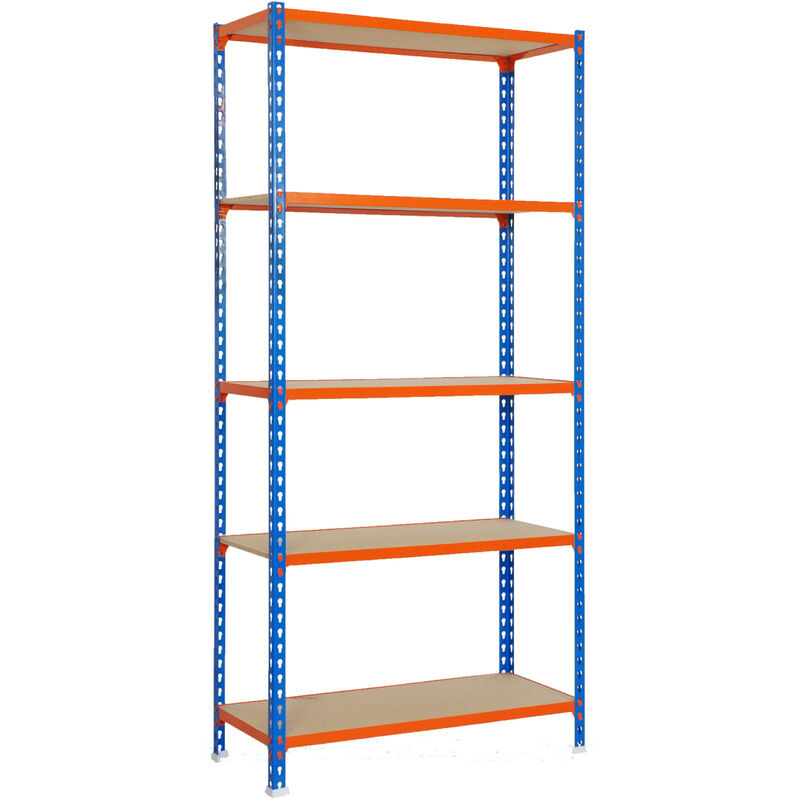 Estanteria Simon Maderclick plus 5/400 azul/naranja/madera