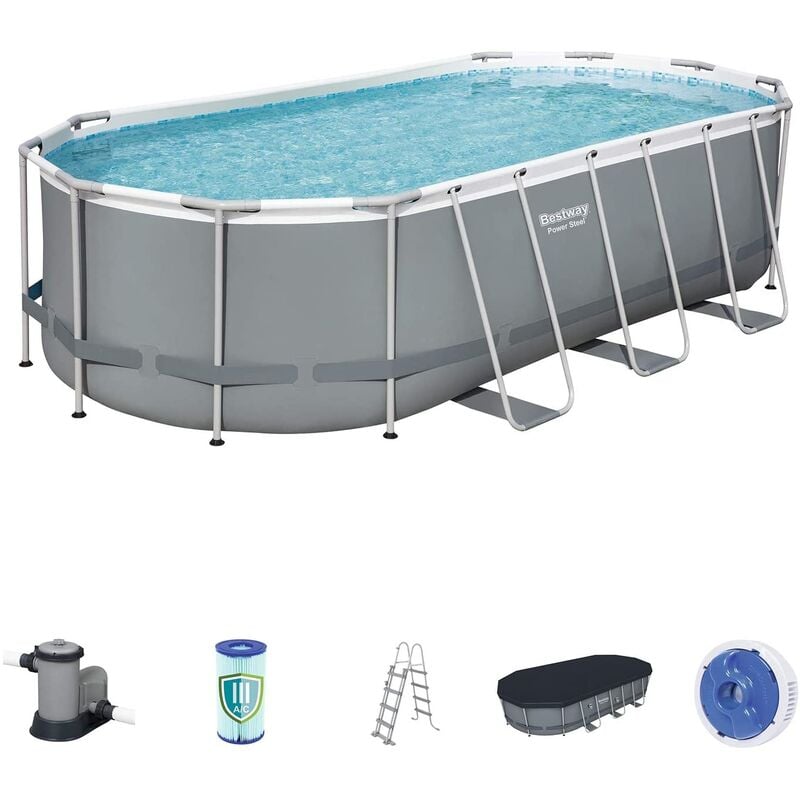 Piscina desmontable tubular Bestway Power Steel 549x274x122cm con filtro de cartucho