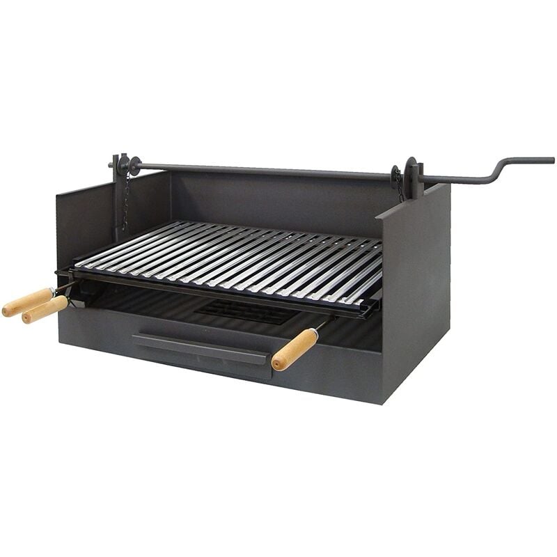 Barbacoa de Carb�n y Le�a Imex el Zorro parrilla Inoxidable y elevador 72x40x32cm