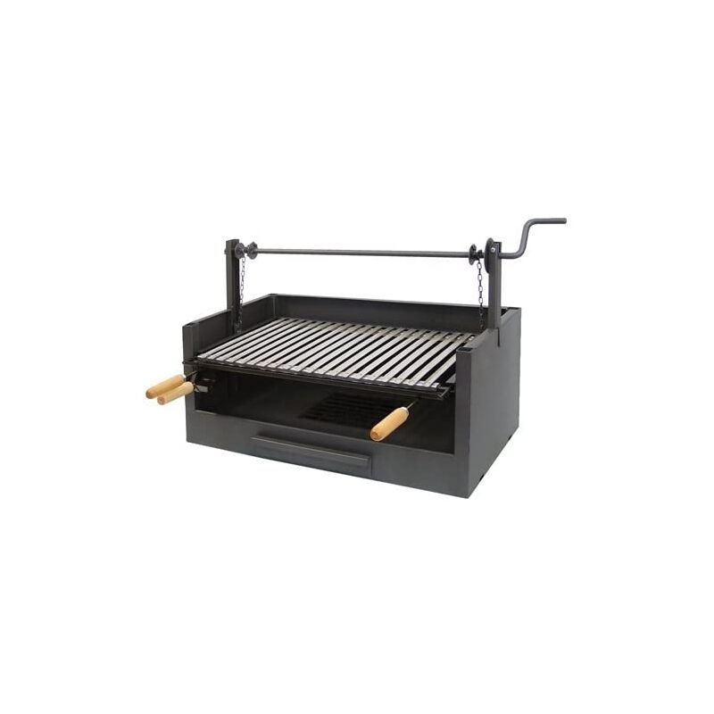 Barbacoa De Carb�n y le�a imex zorro parrilla inoxidable elevador 73x40x50cm 71509 73 40 50