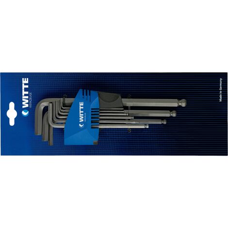 WITTE 45031 - Juego de 9 llaves Allen largas con bola