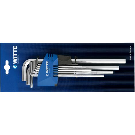 WITTE 45030 - Juego de 9 llaves Allen largas