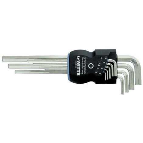 WITTE 45030 - Juego de 9 llaves Allen largas