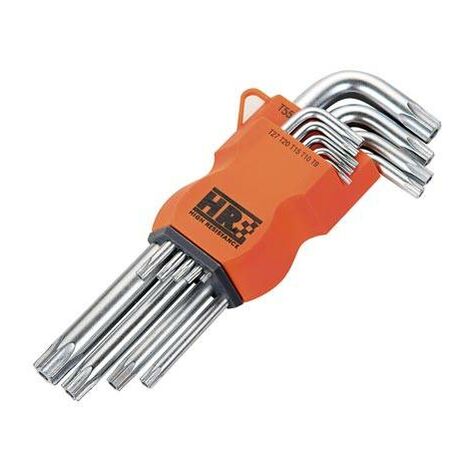 Llave Torx Inviolable Larga Juego 9 Piezas Hr T9 A T55