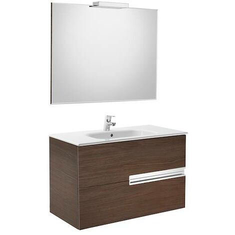 Mueble de ba�o Roca Victoria-N con lavabo, espejo y aplique LED  800x460x565mm Wenge