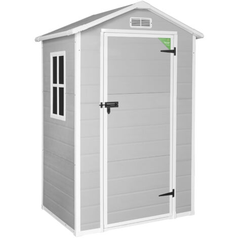 Wasabi - Gartenhaus Kunststoff mit Boden 1.4 Aqua – 134x103x202cm – Fenster – Gerätehaus Outdoor Wetterfest 1,37m2
