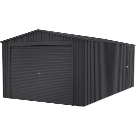 WASABI Metallic-Garage 19,52m2 - 338x576x243cm - Breites Rolltor - Autounterstand im Außenbereich