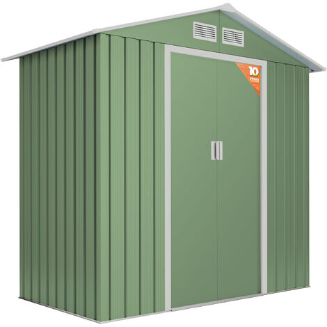 Gartenhaus Wasabi Light Green 2,57 m2 - 10 Jahre Garantie - 196x131x196cm Metall-Schuppen