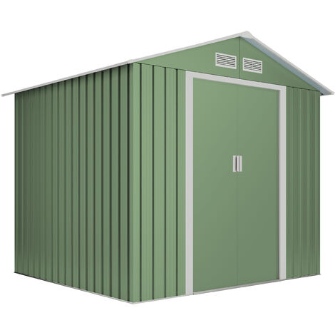 Gartenhaus Wasabi 5,27m2 Light Green - 10 Jahre Garantie - Metall-Schuppen