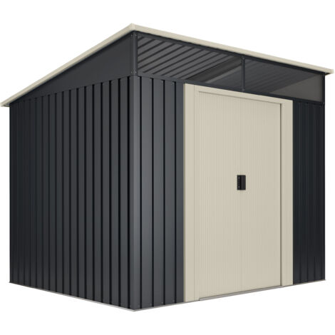 Wasabi Stark Gartenhaus 4,6 m2 - 10 Jahre Garantie - 194x239x203cm. Metall-Schuppen