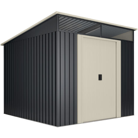 Wasabi Stark Gartenhaus 5,6 m2 - 10 Jahre Garantie - 236x238x203cm. Metall-Schuppen