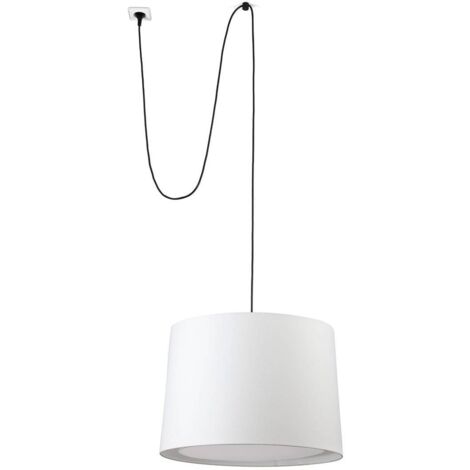 Faro CONGA Weiße zylindrische Pendelleuchte mit Stecker