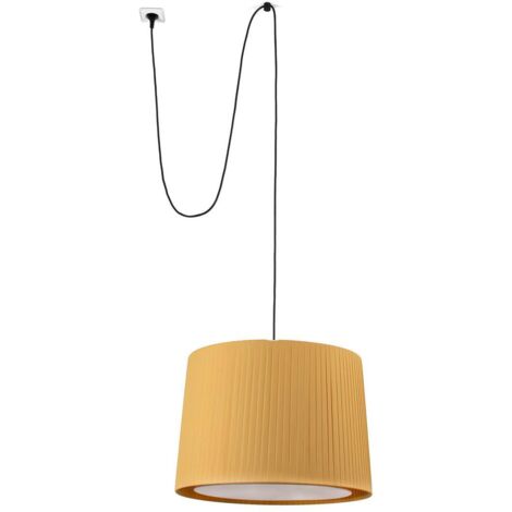 Faro SAMBA Schwarze, gelbe zylindrische Pendelleuchte mit Stecker (1/2)