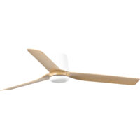 Faro PUNT Tub Medium Weiß, Helles Holz DC Deckenventilator 6 Geschwindigkeiten