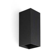 LUNE quadratische schwarze geriffelte Wandleuchte mit Schalter 40566