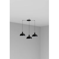 Faro Tatawin Mittlere Cluster-Hängedeckenleuchte, Schwarz glänzend, 3 x E27