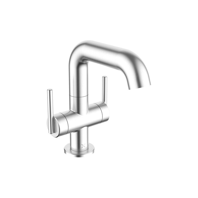 Crosswater 3ONE6 Mitigeur lavabo 18.5cm 2 leviers Inox