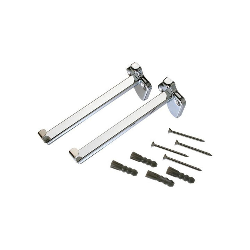 Supports Radiateur Acier Réglables Supports Réglables Pour Radiateur à Panneaux - En Acier, Hauteur 14-21 Cm, Avec Vis D'expansion Et Clés, Couleur Blanc/argent Supports Plancher Radiateur