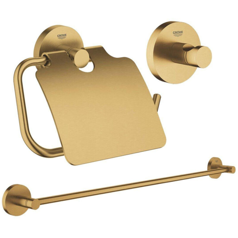 Grohe Essentials Set d'accessoires toilettes en 3 parties avec porte ...