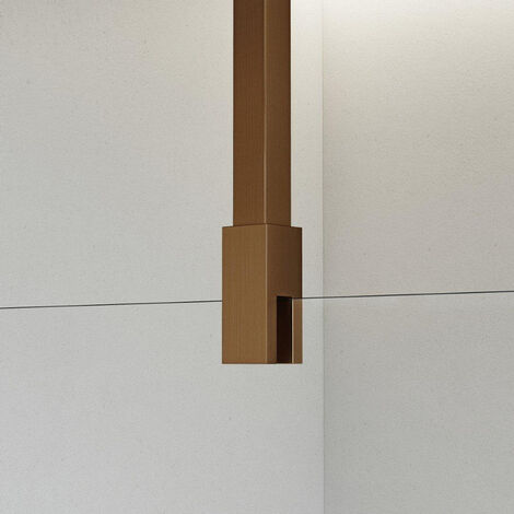 Barre de douche renforcée 125cm – Cuivre brossé – Pour douche à l'italienne – Installation plafond – Fortifura