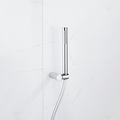 Fortifura calvi ensemble de douche à main avec support de douche à main et flexible lisse chromé (1/5)