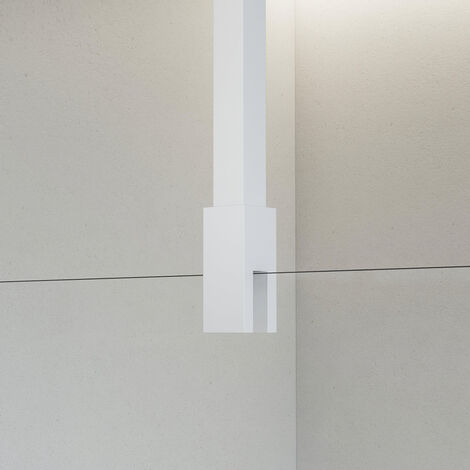 Barre de renfort plafond 125 cm inox pour douche à l'italienne – Finition blanc mat – Support solide et élégant – Fortifura
