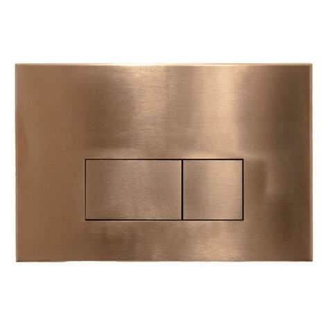 Plaque de commande WC DualFlush pour bâti-support Geberit UP320 – Finition métal – Boutons rectangulaires cuivrés – Dimensions 16.2x24.4cm
