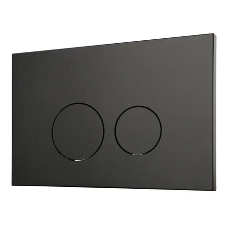 FugaFlow Metal Plaque de commande - pour réservoir Geberit UP320 - 24.4x16.2cm - dualflush - boutons ronds - métal - Noir mat (1/5)