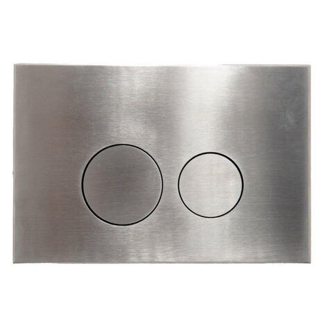 FugaFlow Metal Plaque de commande - pour réservoir Geberit UP320 - 24.4x16.2cm - dualflush - boutons ronds - métal - Steel